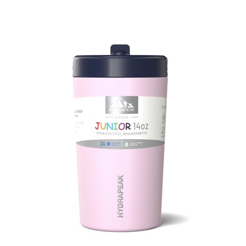Hydrapeak Junior 14oz Insulated Kids Water Bottle With Straw Lid & Handle  Blush-nv/bl : Target