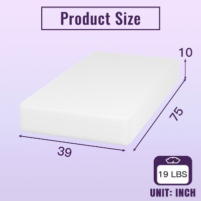 White Twin Gel Memory Foam Adjustable Bed Mattress