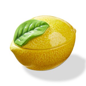 tag Lemon Trinket Dish - Decorative Yellow Tray for Everyday Use, 4" L x 3" W x 2.75" H, Easy to Clean - 1 of 2