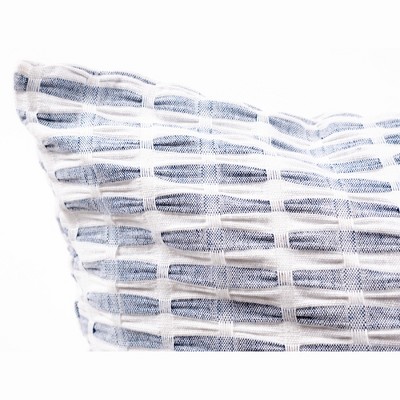 Navy and White Striped Cotton Euro Pillow Covers, Set of 2