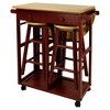 Breakfast Cart with Drop Leaf Table & Stool Set - Flora Home - 4 of 4