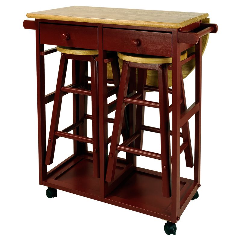 Breakfast Cart with Drop Leaf Table & Stool Set - Flora Home, 5 of 13