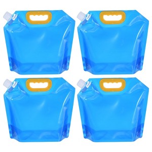Unique Bargains Camping Hiking Plastic Collapsible Water Container Bags 4 Pcs - 1 of 4