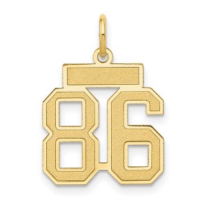 Black Bow Jewelry 14k Yellow Gold, Jersey Collection, Small Number 86 Pendant - 1 of 4