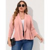 Whizmax Women Plus Size Casual Blazer Open Front Long Sleeve Work Office Cardigan Jackets,pink,4XL - 3 of 4