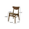 Christopher Knight Home Reed Mid-Century Modern Rubber Wood Faux Leather Upholstered Dining Chairs (Set of 2) - 3 of 4
