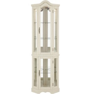 PAGED Elegant Bookshelf Lighted Corner Storage Cabinet with Tempered Glass Doors & Shelves, Display Case for Home Office, Study - 1 of 4