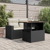 vidaXL Garden Table Black PE rattan, powder-coated steel, solid acacia wood - 3 of 4