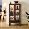 TIRAMISUBEST Curio Cabinet Lighted Curio Diapaly Cabinet with Adjustable Shelves and Mirrored Back Panel, Tempered Glass Doors - 3 of 4