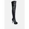 Marvelettes Faux Leather High Heeled Long Boots - 2 of 4