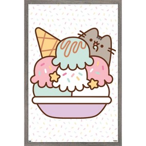 Trends International Pusheen - Ice Cream Framed Wall Poster Prints - 1 of 4