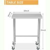 Stainless Steel Work Table 300LBS, NSF Heavy Duty Prep Table with Adjustable Feet & Locking Casters for Kitchen, Restaurant, Garage, Workshop - 3 of 4