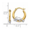 Black Bow Jewelry 15mm Dolphin Round Hoop Earrings in 14k Yellow Gold and Rhodium - 4 of 4