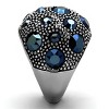 Slickblue Dome-shaped Polished Stainless Steel Ring with Montana Synthetic Crystal, Women's size 5-10 - 4 of 4