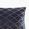 SEVOBAL Bed Pillows Luxury Embellished Velvet Oblong Pillow Set with Plush Goose Feather Insert for Bedroom, Blue, 22.05"*14.96"*3.94" - 4 of 4