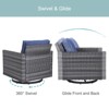 Buenhomino 8 Pieces Outdoor Patio Furniture Set with Fire Pit,L-Shaped Modular Sectional Couches with Swivel Patio Chairs,Wicker Conversation Set - 2 of 4
