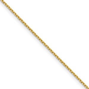 Black Bow Jewelry 1.5mm 14k Yellow Gold Diamond Cut Solid Rolo Chain Necklace - 1 of 4