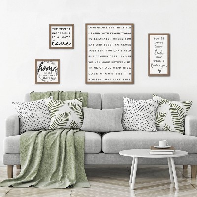 4pc Curated Gallery Wall Typography Set Natural/Black - New View