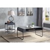 HDZNVF Modern Sleek Design Black Finish Coffee Table with Shelf Metal Frame Concrete Gray - 2 of 4