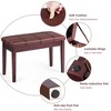 Tangkula PU Leather Piano Keyboard Bench Padded Cushion Double Seat Storage - 3 of 4