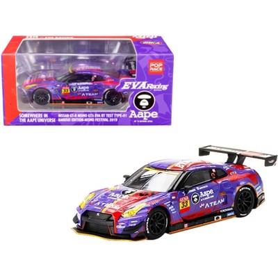 Nissan GT-R Nismo GT3 EVA RT Test Type-01 #33 "Aape x Eva Racing" Kakusei Ed NISMO Festival 2019 "Pop Race" 1/64 Diecast Car TSM