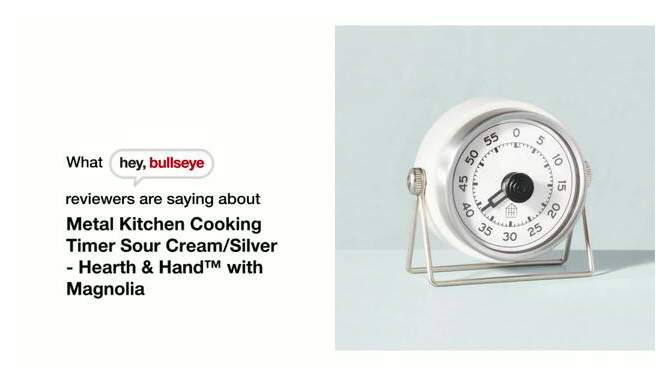 Metal Kitchen Cooking Timer Sour Cream/Silver - Hearth &#38; Hand&#8482; with Magnolia, 2 of 11, play video