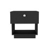 Vynxaria Single Drawer Nightstand: 19"H Black Design with Open Storage Shelf for Stylish Bedroom Organization - 3 of 4