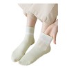 Anna-Kaci 5 Pairs Women Cotton Ankle Socks with Pastel Striped Cuffs Soft Breathable Knit Fabric for Everyday Comfort - 3 of 4