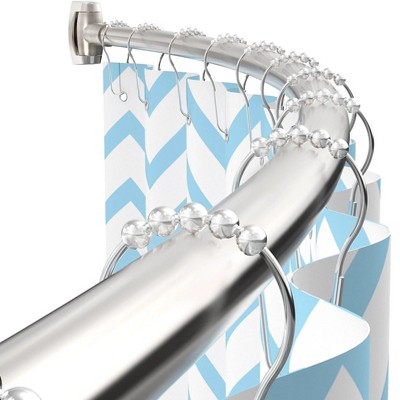 LunaLulinlk Curved Shower Curtain Rod 43-72 Inches Adjustable, Shower Rods for Bathroom Aluminum Rustproof