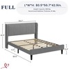 Full/King/Queen Size Bed Frame Luxurious Velvet Upholstery Platform Bed w/Wingback Headboard, Wooden Slat Support No Box Spring Need - 2 of 4