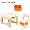 Kinder King 3-in-1 Kids Table & 2 Chairs Set with Storage, Removable Top & Blackboard, for Art, Crafts, Reading, Play - 3 of 4