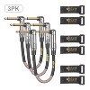 Clef Audio Labs 6.35mm TS to 6.35mm TS Angled to Angled Black Chrome Zinc Alloy Shell Grey Copper Braided -6IN-3PK - 2 of 4