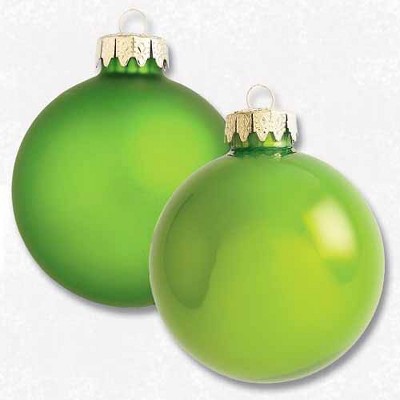 Roman Club Pack of 22 Kiwi Green Glass Ball Christmas Ornaments 1.25" - 3.25"