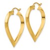 Black Bow Jewelry 3mm x 28mm Polished 14k Yellow Gold Knife Edge Heart Hoop Earrings - 2 of 4
