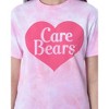 Seven Times Six Care Bears Women's Classic Heart Symbol TIe-Dye Skimmer Crop Top T-Shirt Pink - 3 of 4