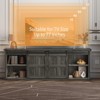 70" TV Stand with Power Outlet, Farmhouse Entertainment Center for 75 Inch TVs, Mid Century Modern TV Console Table - 4 of 4