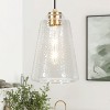 LNC Wohexiry  1-Lights 7.9" Modern Geometric Mini Pendant Lights, Matte Gold and Textured Glass - 4 of 4