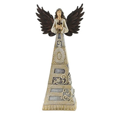 Figurine 12.0" Crossword Hope Angel Cross Wings Blessed  -  Decorative Figurines