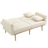 NicBex Teddy Fabric Loveseat Sofa Modern Upholstered Sofa Couch with Suft Cushion and Metal Legs for Bedroom,Living Room,Pink - 4 of 4