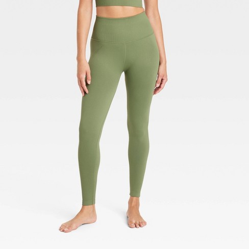 Women s Seamless High rise 7 8 Leggings Joylab Olive Green M Target