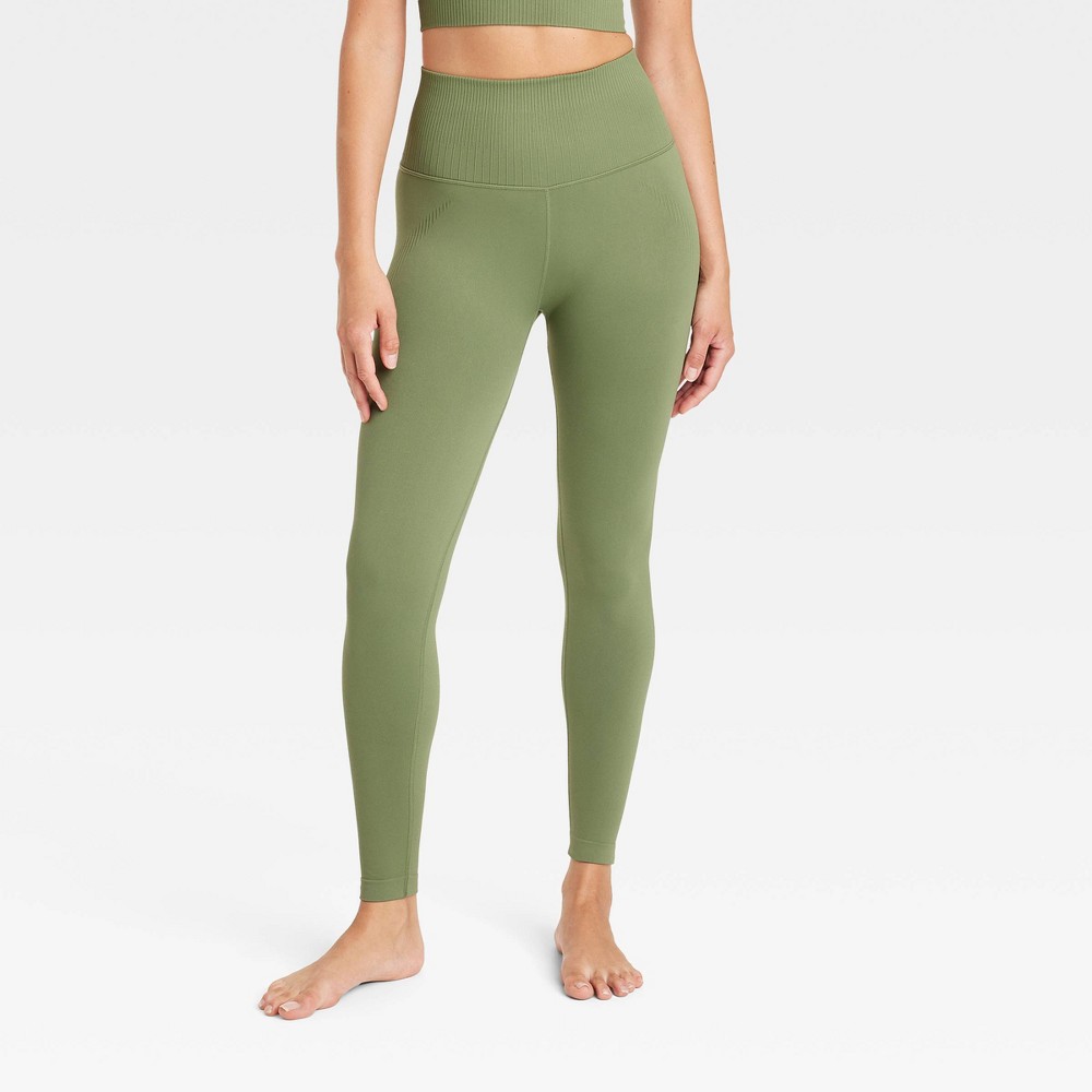 Women's Seamless High-Rise 7/8 Leggings - JoyLab™ Olive Green XXL