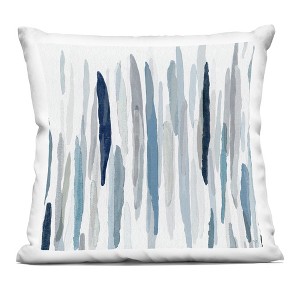 Stupell Industries Abstract Brushed Rainfall Contemporary Blue Lines Indoor Decorative Throw Pillow, 18 x 18 - 1 of 3