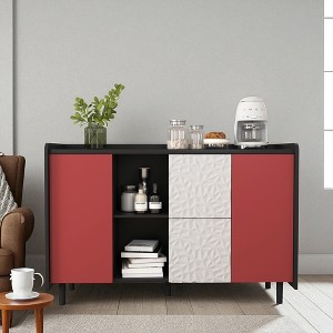 Sideboard Buffet Cabinet, 47” Storage Cabinet with 2 Drawers and Open Shelves, Modern Accent Cabinet for Dining Room, Kitchen, Living Room - 1 of 4