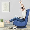 Costway Gaming Chair Fabric 5-Position Folding Lazy Sofa 360 Degree Swivel Grey\ Black\Coffee - 4 of 4