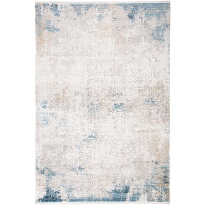 Cadiz Modern Abstract Ivory/Blue/Gold Area Rug