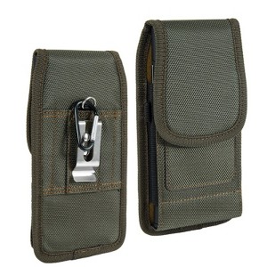 LUXMO Large Vertical Universal Nylon Pouch w/ Dual Card Slots - Black - 1 of 4