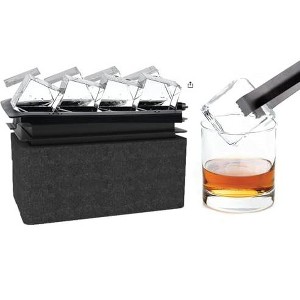 Lemonsoda Crystal Clear Ice Cube Maker Tray - Eight 2" Squares Ice Cube Mold - 1 of 4