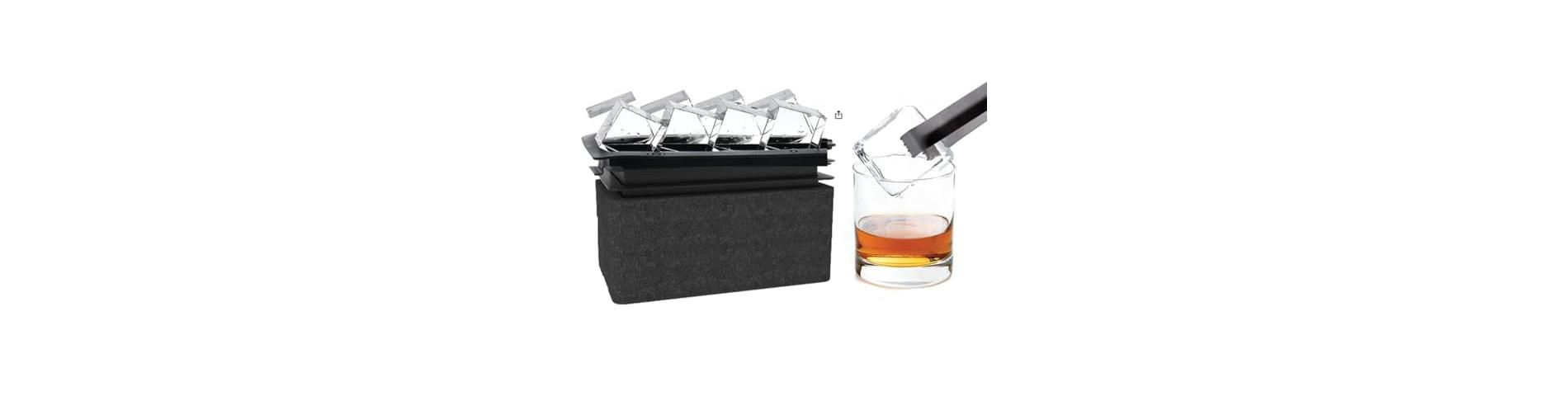 Lemonsoda Crystal Clear Ice Cube Maker Tray - Eight 2" Squares Ice Cube Mold