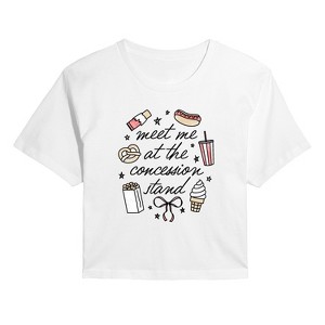 Women's - Instant Message - Meet Me Concession Stand Cropped Graphic T-Shirt - 1 of 4