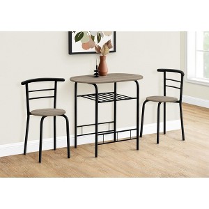 NicBex 3-Piece Storage Oval Dining Table Set & Backrest Chairs for Kitchen,Dining Room,Restaurant,Modern Dinette Set with Metal Frame - 1 of 4